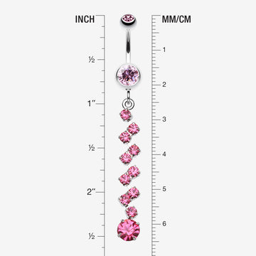Detail View 1 of Journey Tier Sparkle Belly Ring-Light Pink